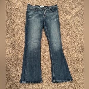 BKE Women's Payton Mid Rise Boot Cut Jeans in Dark Blue